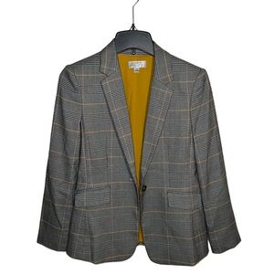 Tahari ASL Women’s Plaid Jacket Gray size 4 Petite